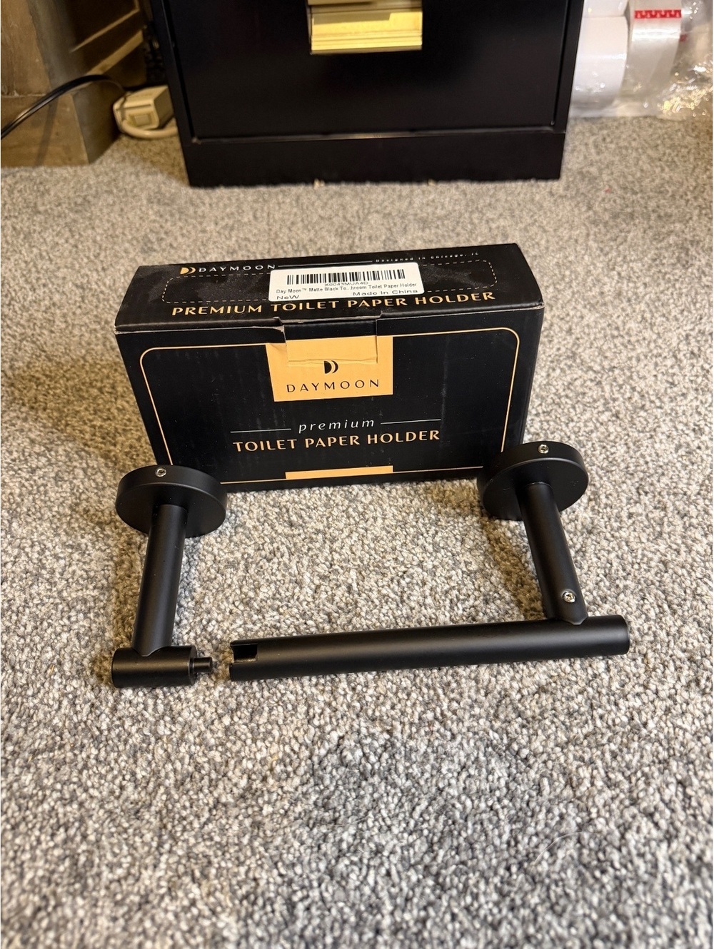 New in Box Daymoon Premium Black Toilet Paper Holder Wall Mount